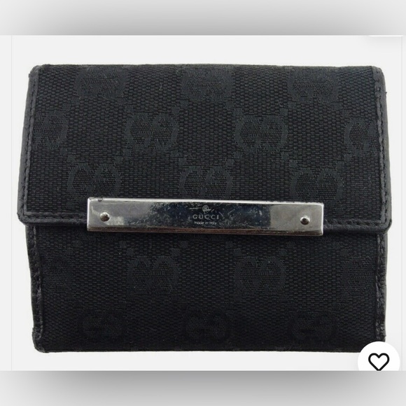 Authentic Gucci W Hook Wallet Canvas X Leather Preloved - Picture 1 of 5